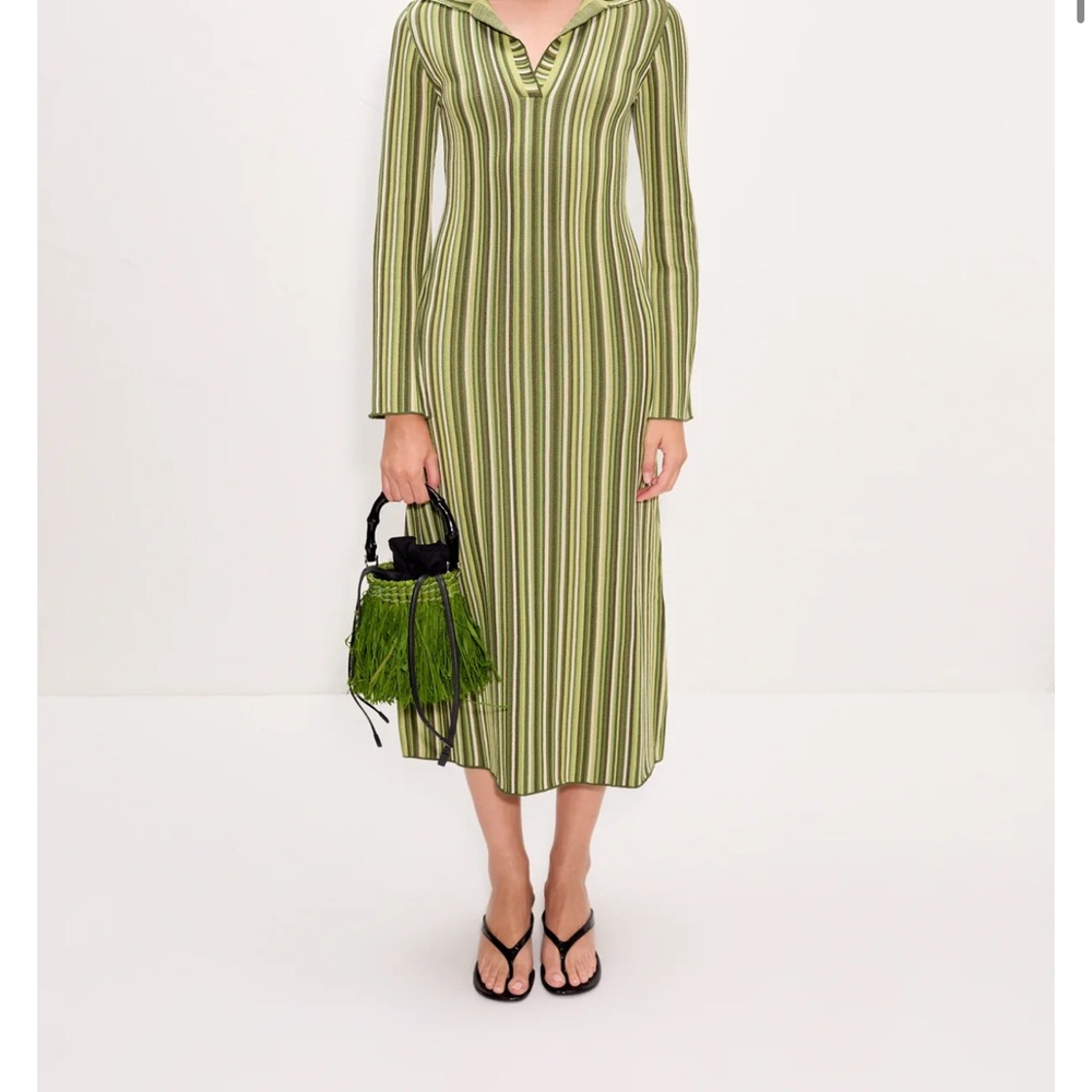 Simon Miller Olive Striped Long Sleeve Dress